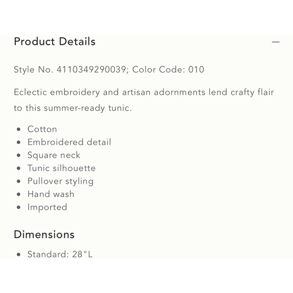 Anthropologie Embroidered Tunic Blouse NWT Size 4 (Small) - Picture 16 of 16